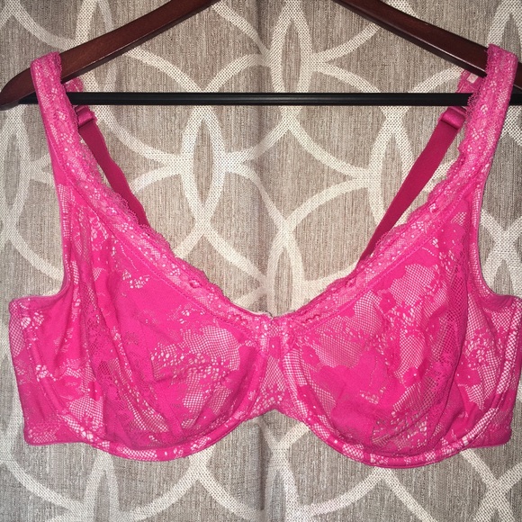 Cacique Other - Sexy Hot Pink Lacey underwire bra.