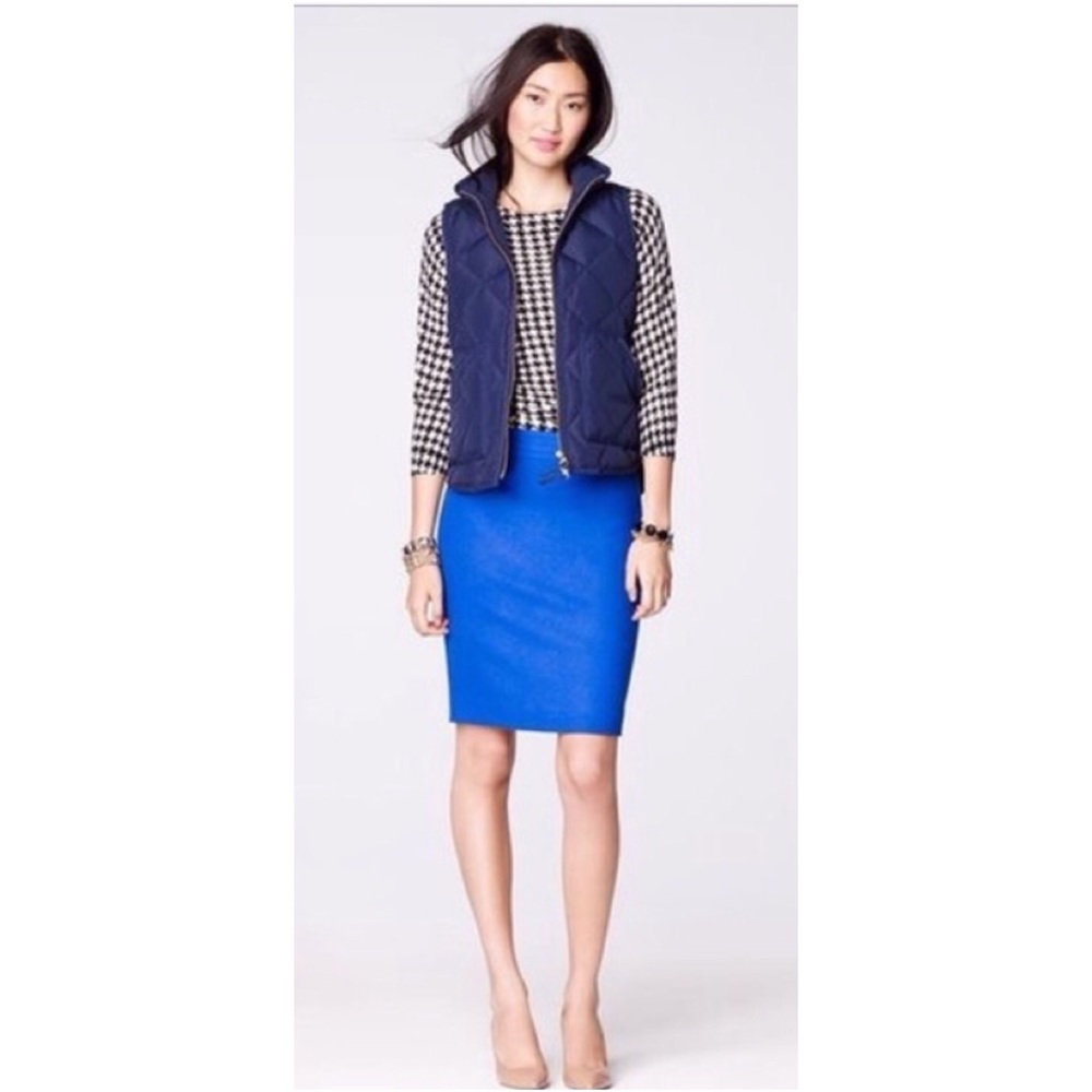 J.crew “The Pencil Skirt” in cobalt blue