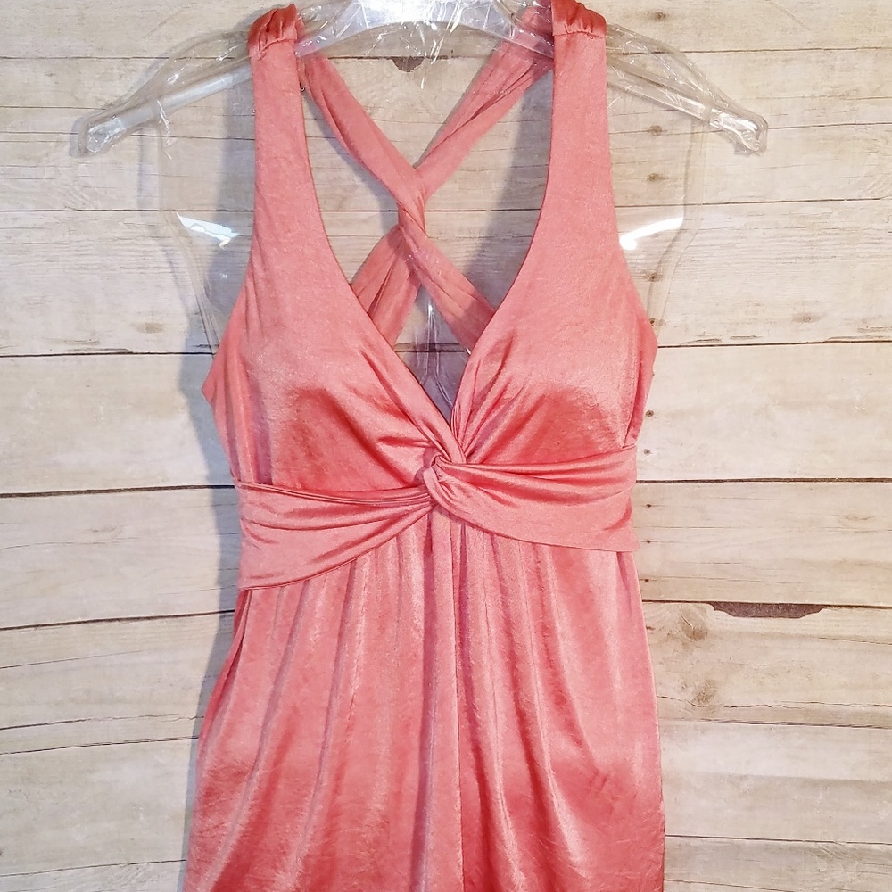 Salmon Colored SEXY Raceback Halter Sz Med (209)