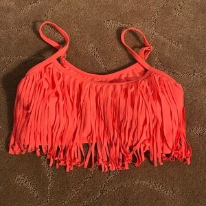 Fringe Coral Bikini Top