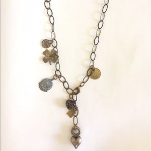 Twisted Silver Chunky Statement Metal Necklace