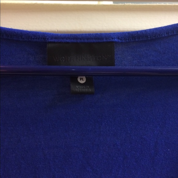 Worthington Blue Ruffled Flowy Top - Picture 3 of 4