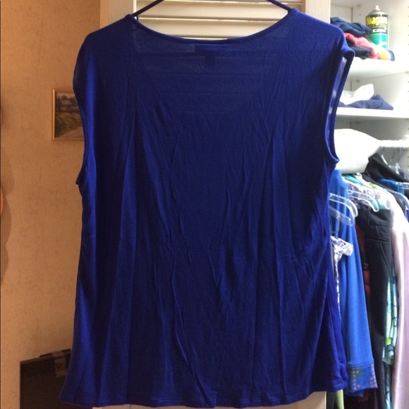 Worthington Blue Ruffled Flowy Top - Picture 4 of 4