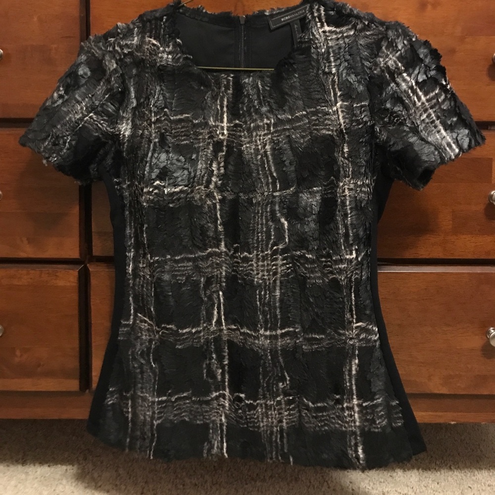 BCBG feather blouse