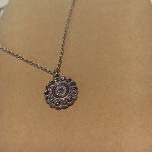 Silver and purple necklace