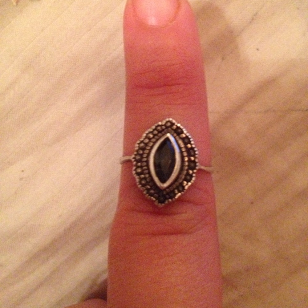 Black oval statement ring