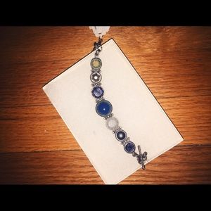 Lucky Brand blue and silver toggle bracelet