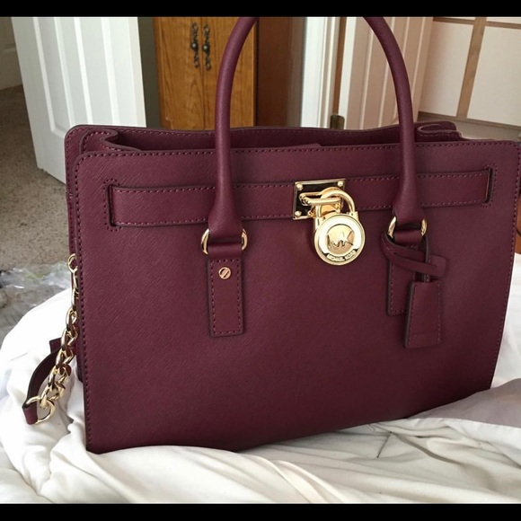 MICHAEL Michael Kors | Bags | Michael Kors Burgundy Bag Link  Burgundy Michael Kors tote bag, barely used!