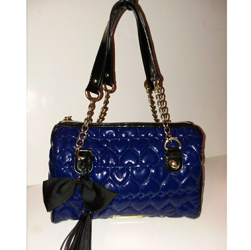💕⭐Betsey Johnson blue & gold tote⭐💕