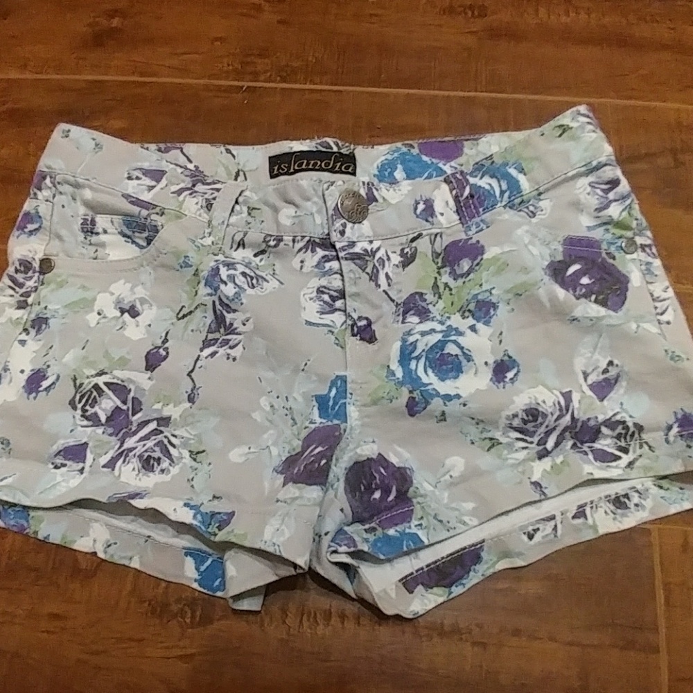 Floral jean shorts