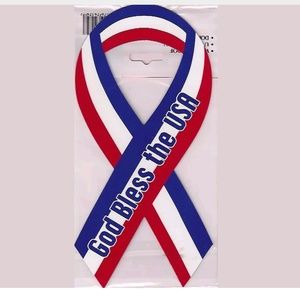 God Bless The USA Ribbon Magnet Lot Of 2
