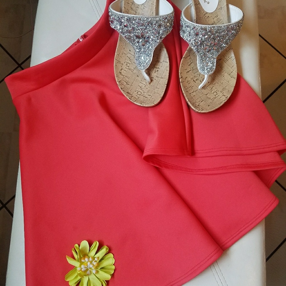 Juniors orange skirt