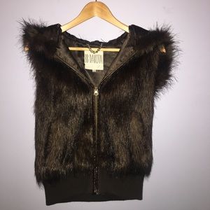 BB Dakota Faux Fur Hooded Vest