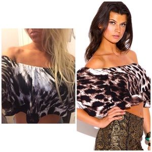 💥SALE SexY Leopard off the shoulder blouse