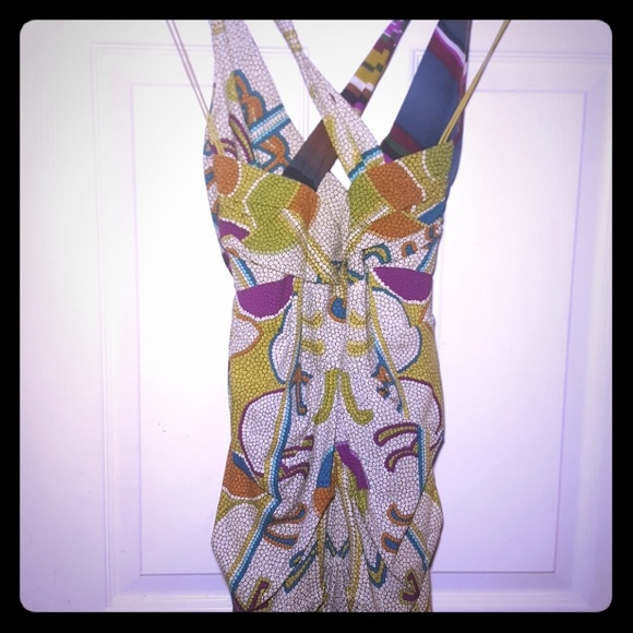 Unique Nicole Miller Rouched Crossover Dress - Picture 6 of 8