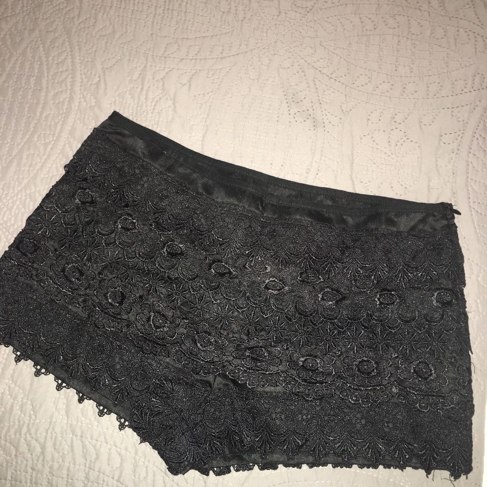 Black lace shorts