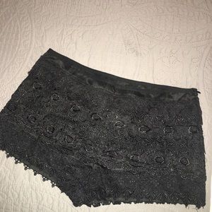 Black lace shorts