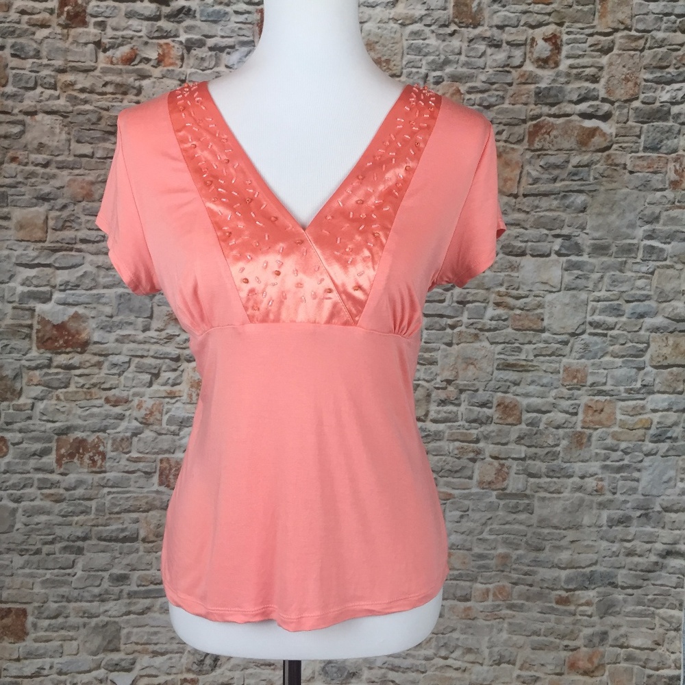 Axcess Liz Claiborne Empire Waist Top Sz L