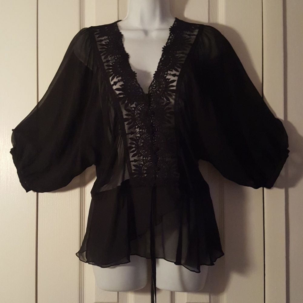 Black Sheer Blouse. - Picture 1 of 6