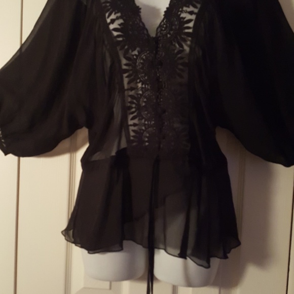 Black Sheer Blouse. - Picture 4 of 6