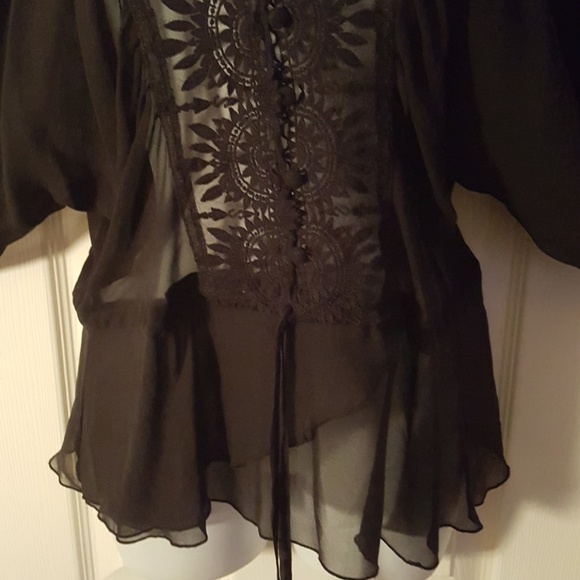Black Sheer Blouse. - Picture 5 of 6