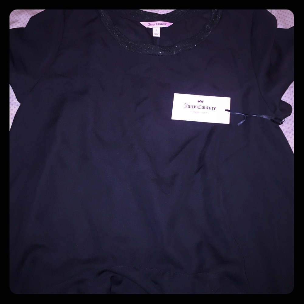 Juicy Couture Black Sheer Dressy Top