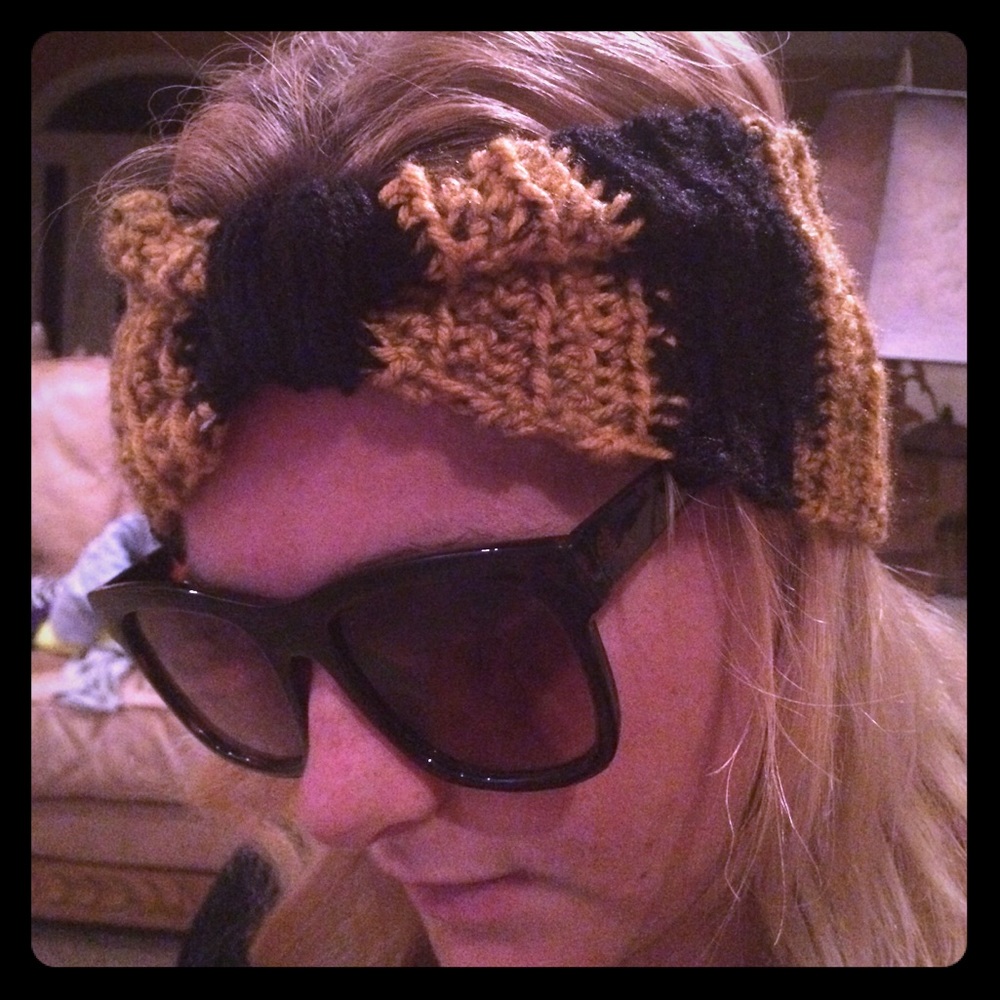 Black and Gold Crocheted Headband