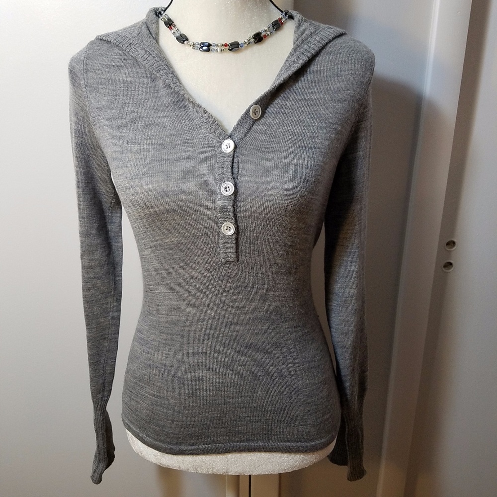 Kenneth Cole Women's Buttoned Faux Cowled Sweater