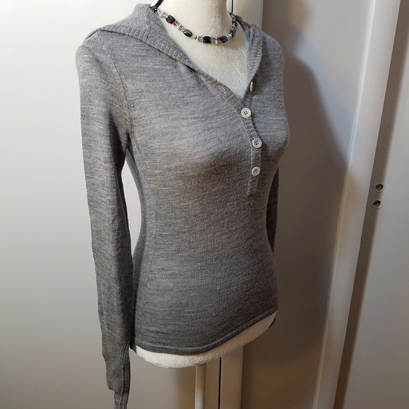 Kenneth Cole Women's Buttoned Faux Cowled Sweater - Picture 2 of 7