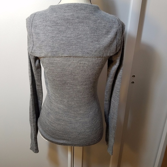 Kenneth Cole Women's Buttoned Faux Cowled Sweater - Picture 3 of 7