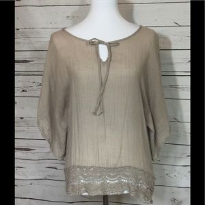 Beige Boho Top