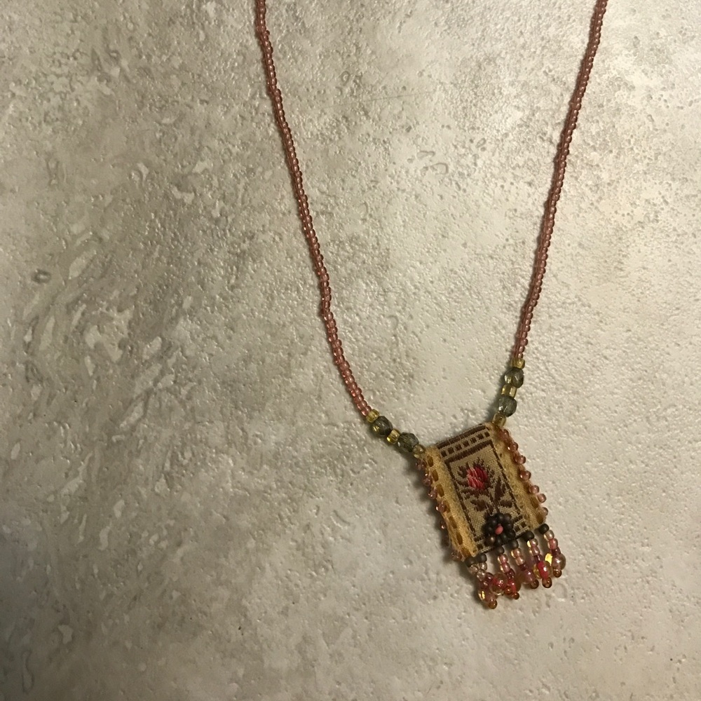 French vintage lace necklace