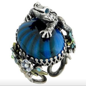 Vintage Frog on Blue Stone Ring