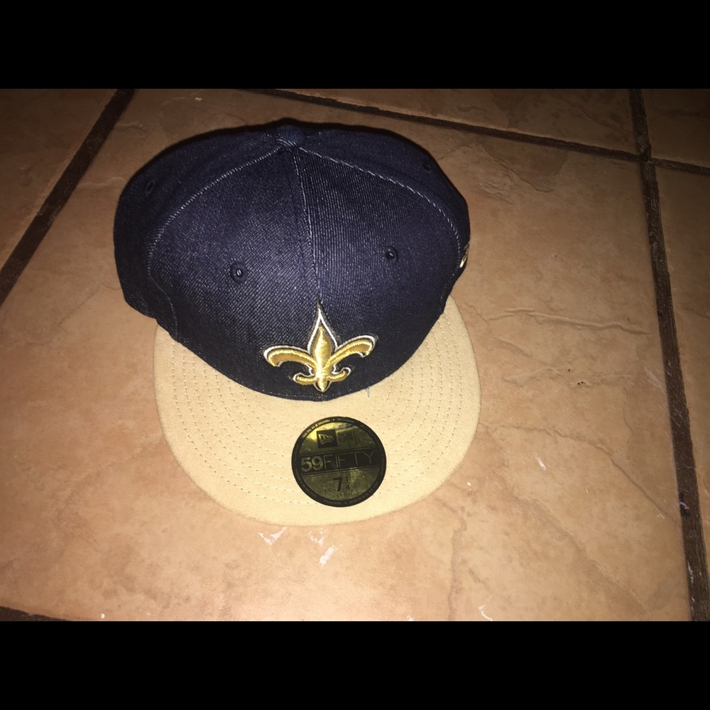 Mitchell and Ness Denim blue with tan saints hat