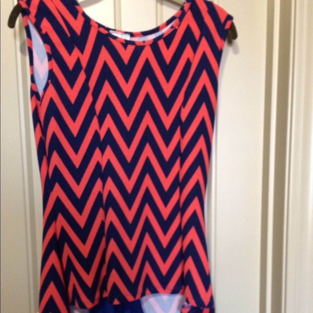 Gorgeous orange and royal blue top