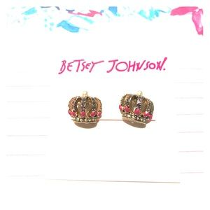Betsey Johnson Crown Earrings