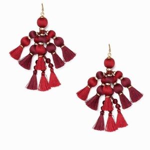 Pretty pomsvtassel statement earrings.