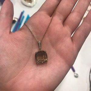 brown crystal Kate spade gold necklace