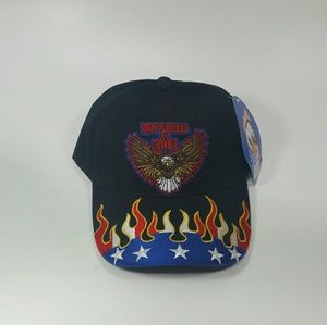 Bkack Hat / Cap Red White & True Patriotic Eagle