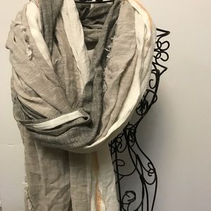 Oversized Color-block Linen Scarf
