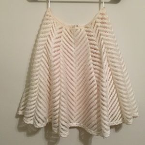 Reiss White & Blush laser cut skirt