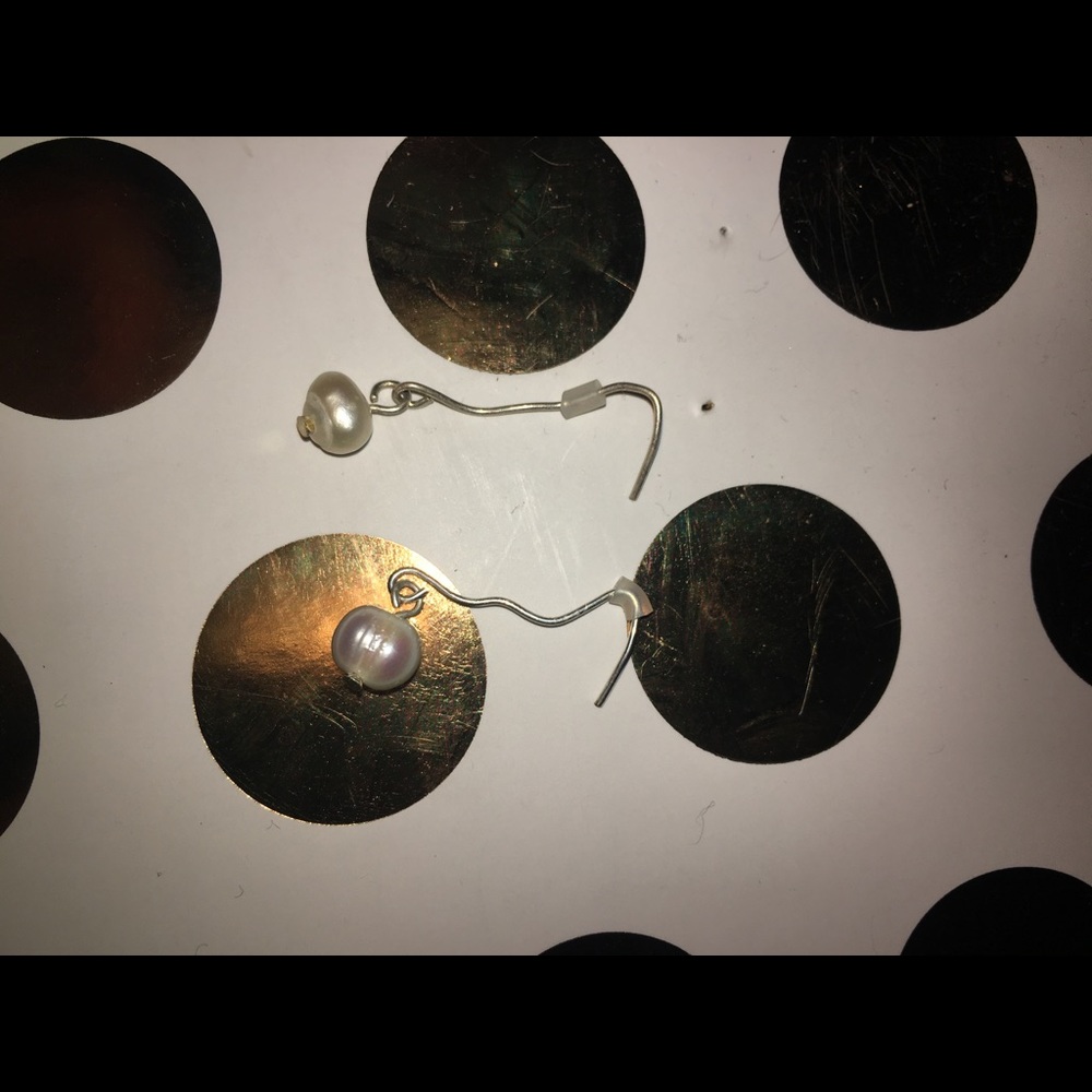 Real Pearl Dangly Earrings