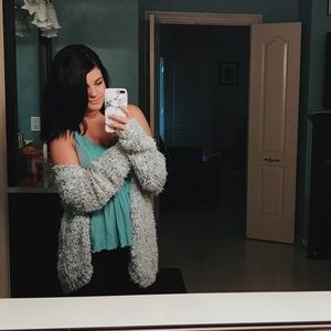 Fuzzy, Furry Speckled Cardigan