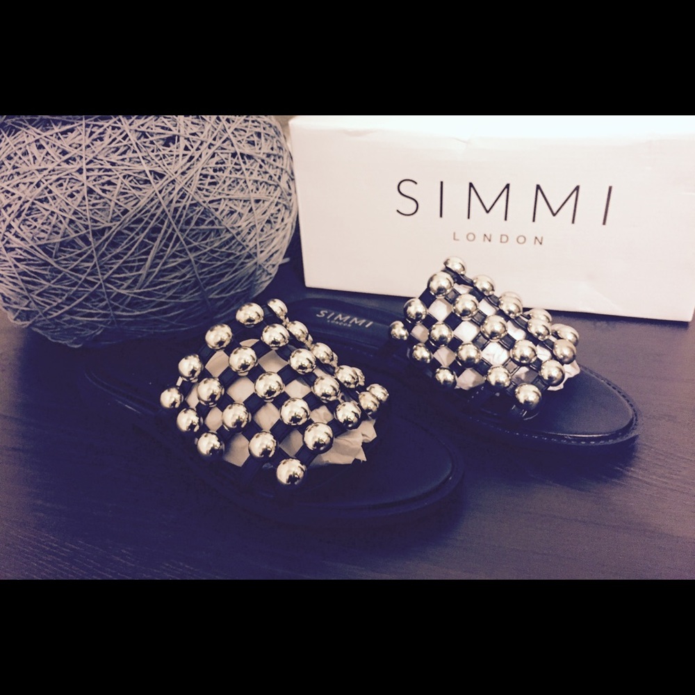 studded black sandals