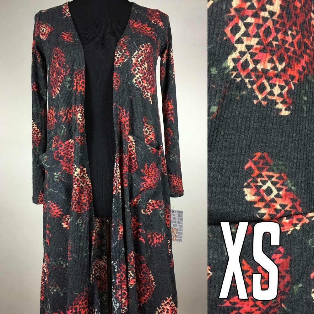 XS digital floral LuLaRoe Sarah cardigan