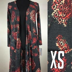 XS digital floral LuLaRoe Sarah cardigan