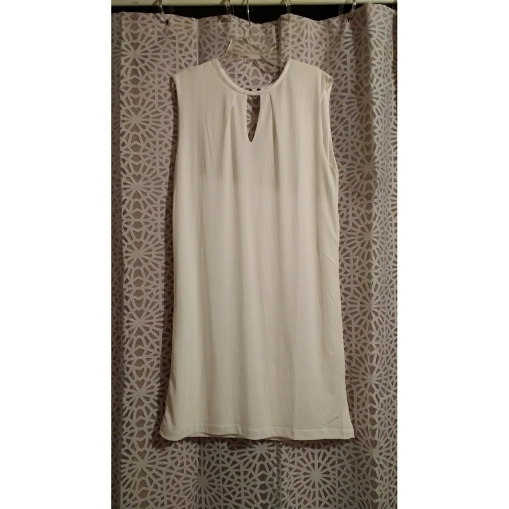 Dress mid thigh length faux leather collar