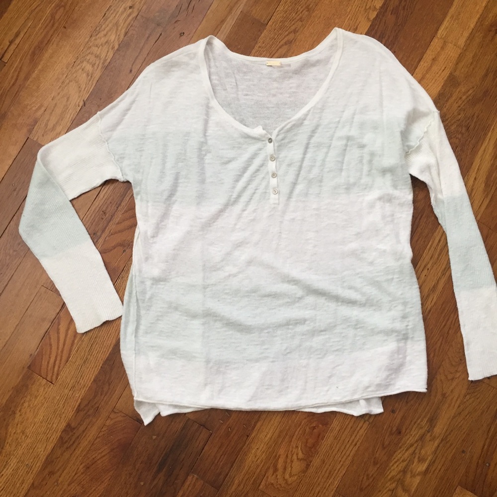 Free People Beach oversized striped linen tunic