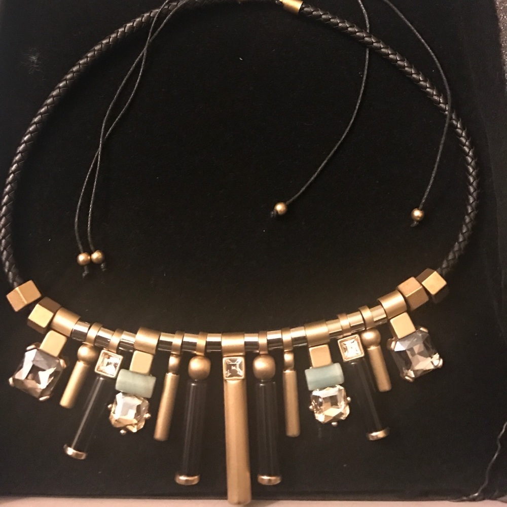 Adjustable black rope necklace