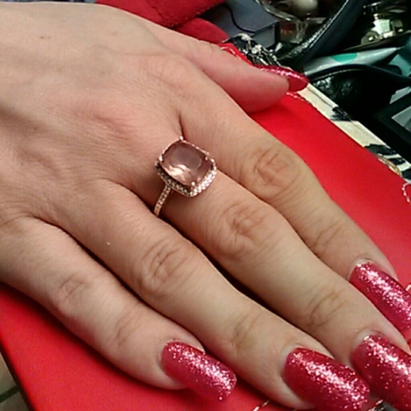 estate Jewelry - FLASH SALE 3.5cts Blush Quartz 925 Silver Ring